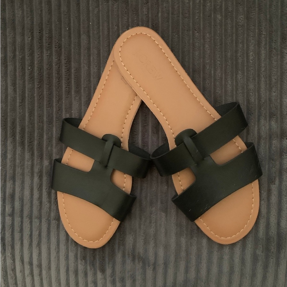 J. Crew Black Slides